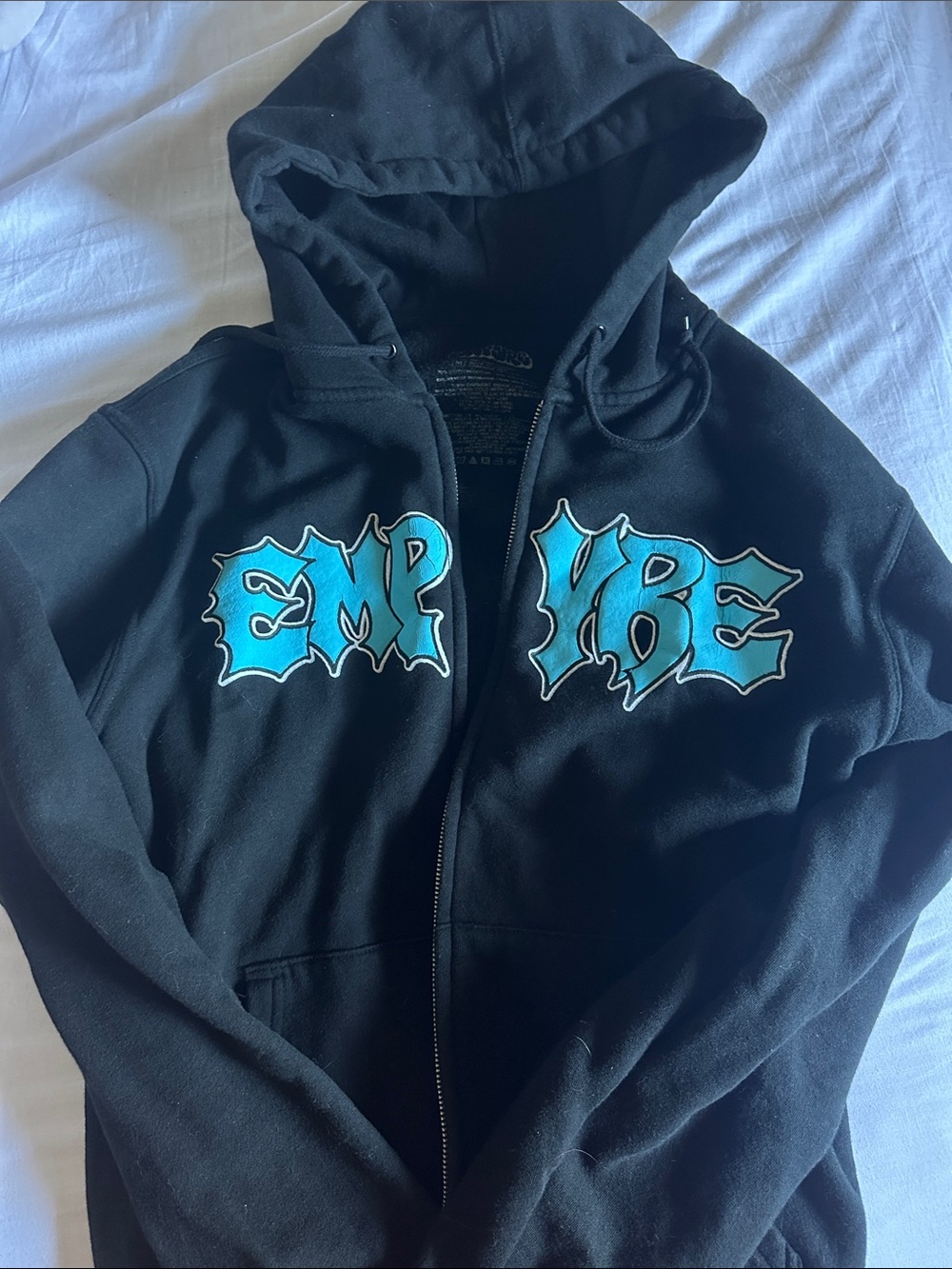EMPYRE black zip up hoodie